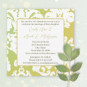 Green Damask Wedding Invitations Kaart