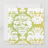 Green Damask Wedding Invitations Kaart (Voorkant)