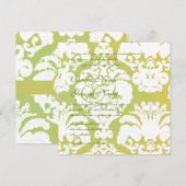 Green Damask Wedding Invitations Kaart (Voorkant / Achterkant)