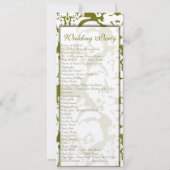 Green Damask Wedding Invitations Kaart (Achterkant)