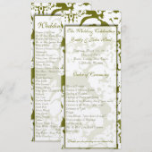 Green Damask Wedding Invitations Kaart (Voorkant / Achterkant)