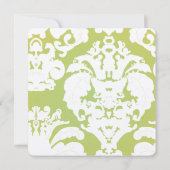 Green Damask Wedding Invitations Kaart (Achterkant)