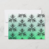 Green Damask Wedding RSVP-kaart RSVP Kaartje (Achterkant)