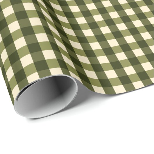 Green Dark Gingham Cadeaupapier (Rol Hoek)