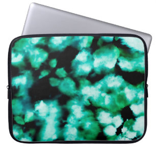 Green Dark Tie Dye. Aquamarine Inspiratie Tie Dye Laptop Sleeve