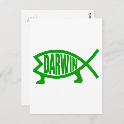 Green Darwin Fish Briefkaart (Voorkant / Achterkant)