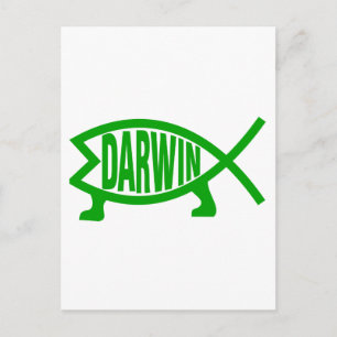 Green Darwin Fish Briefkaart