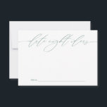 Green Date Night Ideeën Pas getrouwd Keepsake Kaar Advieskaart<br><div class="desc">Deze prachtig ontworpen kaarten bieden een unieke manier voor bruiloftsgasten om hun favoriete date night-ideeën te delen met de bruid en bruidegom. Ideaal voor het toevoegen van een persoonlijk tintje aan uw speciale dag,  deze kaarten zorgen voor gekoesterde souvenirs voor het gelukkige paar. Ideaal voor huwelijksrecepties,  vrijgezellenfeesten en verlovingsfeesten.</div>