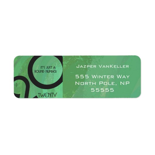 Green Decade Birthdday Etiket (Voorkant)