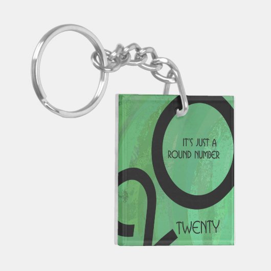 Green Decade Birthdday Sleutelhanger (Voorkant Links)