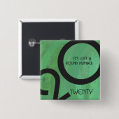Green Decade Birthdday Vierkante Button 5,1 Cm (Voorkant /achterkant)