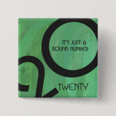 Green Decade Birthdday Vierkante Button 5,1 Cm (Voorkant)