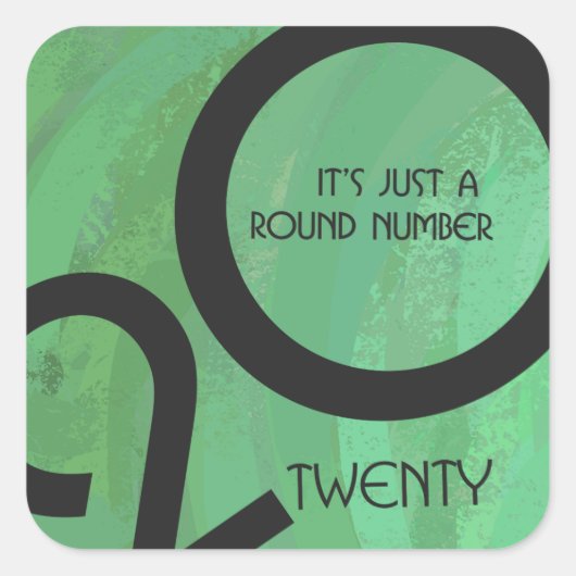 Green Decade Birthdday Vierkante Sticker (Voorkant)