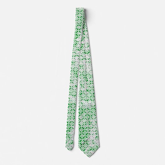 Green Decay Tiled Diamond Stropdas (Achterkant)