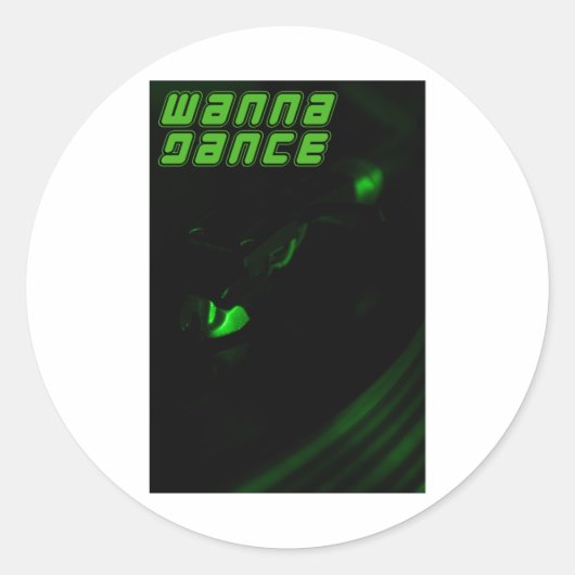Green Decks Wanna Dance Tekst Verticale Sticker (Voorkant)