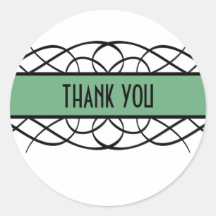 Green Deco Flourish Dank u Stickers