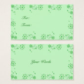 Green Deco Gift Label Visitekaartje (Voorkant /achterkant)