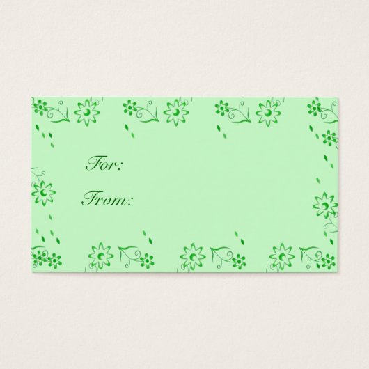 Green Deco Gift Label Visitekaartje (Voorkant)