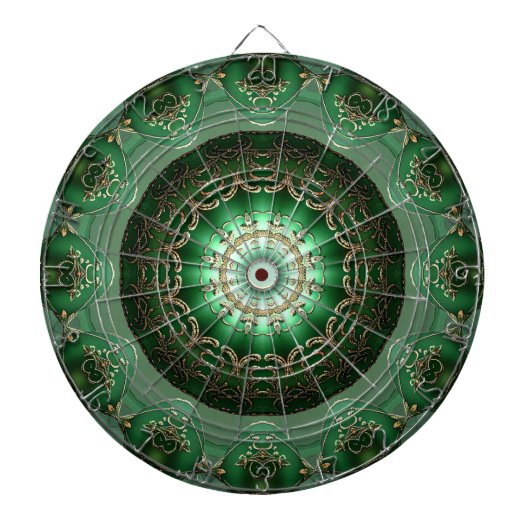 Green Decorative Floral Dartboard Dartbord (Voorkant)
