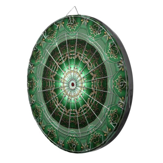 Green Decorative Floral Dartboard Dartbord (Voorkant Rechts)