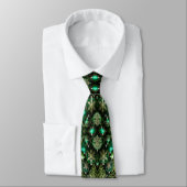 Green Decorative Ornaments Holiday Neck Tie Stropdas (Gebonden)