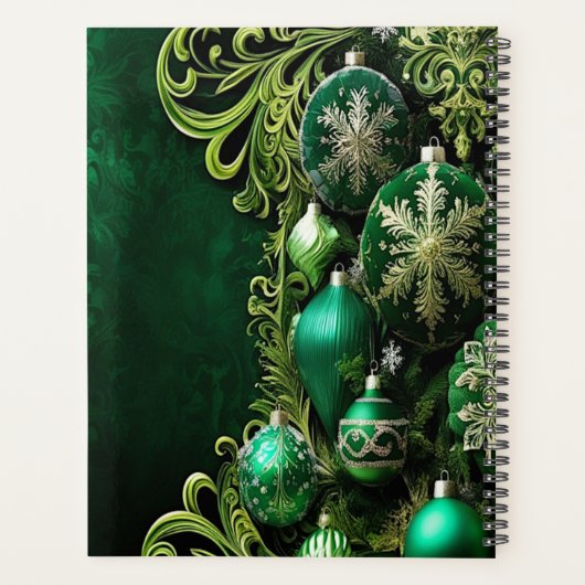 Green Decorative Ornaments Holiday Planner (Achterkant)
