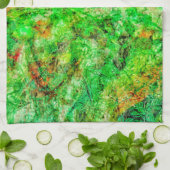 Green deep abstract kitchen towels,Green dazzling  Theedoek (Gevouwen)