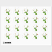 Green Deer met Ornamenten Sticker (Vel)