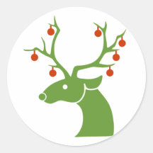 Green Deer met Ornamenten Sticker