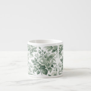 Green Delft Mok, Groene Bloemen Mok, Lente Mok, Espresso Kop
