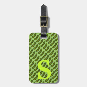 Green Deli Dill Pickle Monogram Gepersonaliseerd Bagagelabel