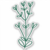 Green Delicate Botanical Transparent Custom Cut Sticker (Voorkant)
