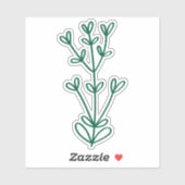 Green Delicate Botanical Transparent Custom Cut Sticker (Vel)