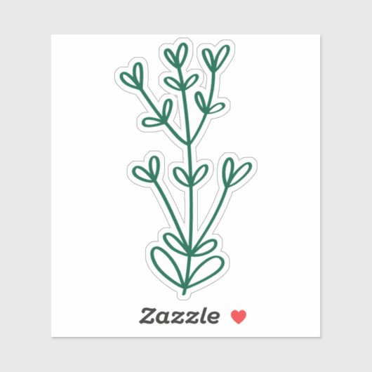 Green Delicate Botanical Transparent Custom Cut  Sticker (Vel)