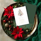 Green Delicate Simple Chic Winter Christmas Tree Kaart