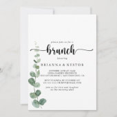 Green Delight Eucalyptus Brunch Invitation Kaart (Voorkant)