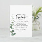 Green Delight Eucalyptus Brunch Invitation Kaart (Staand voorkant)