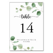 Green Delight Eucalyptus Calligraphy Wedding Kaart (Voorkant)
