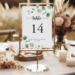 Green Delight Eucalyptus Calligraphy Wedding Kaart