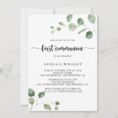 Green Delight Eucalyptus Eerste Communie Kaart (Voorkant)