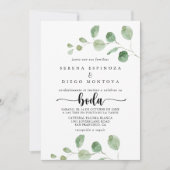 Green Delight Eucalyptus Spain Wedding Kaart (Voorkant)