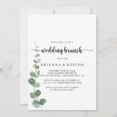 Green Delight Eucalyptus Wedding Brunch Kaart (Voorkant)