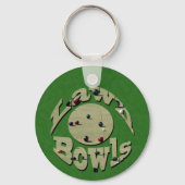 Green Denim Lawn Bowls, Keyring Sleutelhanger (Achterkant)