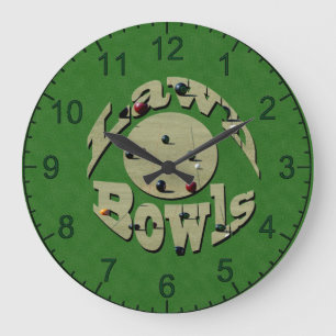 Green Denim Lawn Bowls, wandklok