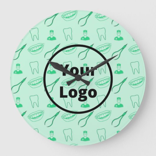 Green dentist pattern grote klok (Voorkant)