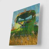 Green Derelict Boerderij Truck Wall Clock Vierkante Klok (Hoek)