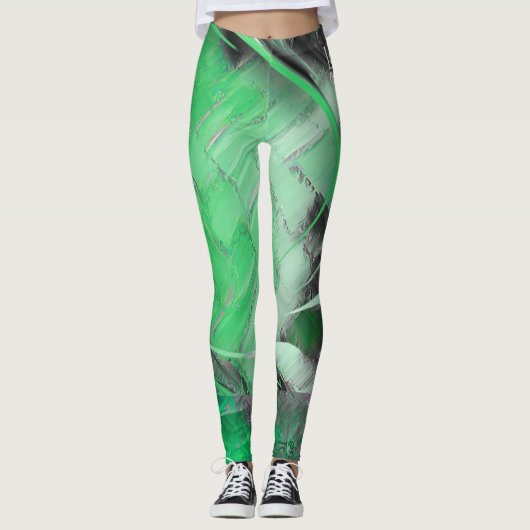 Green Designer Leggings (Voorkant)