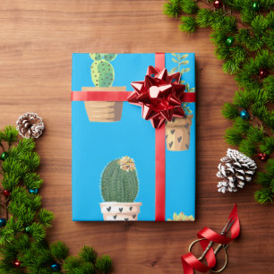 Green Dessert Succulent Cactus in Pots Cadeaupapier