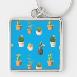 Green Dessert Succulent Cactus in Pots Sleutelhanger