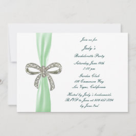 Green Diamond Bow Bachelorette Party Kaart